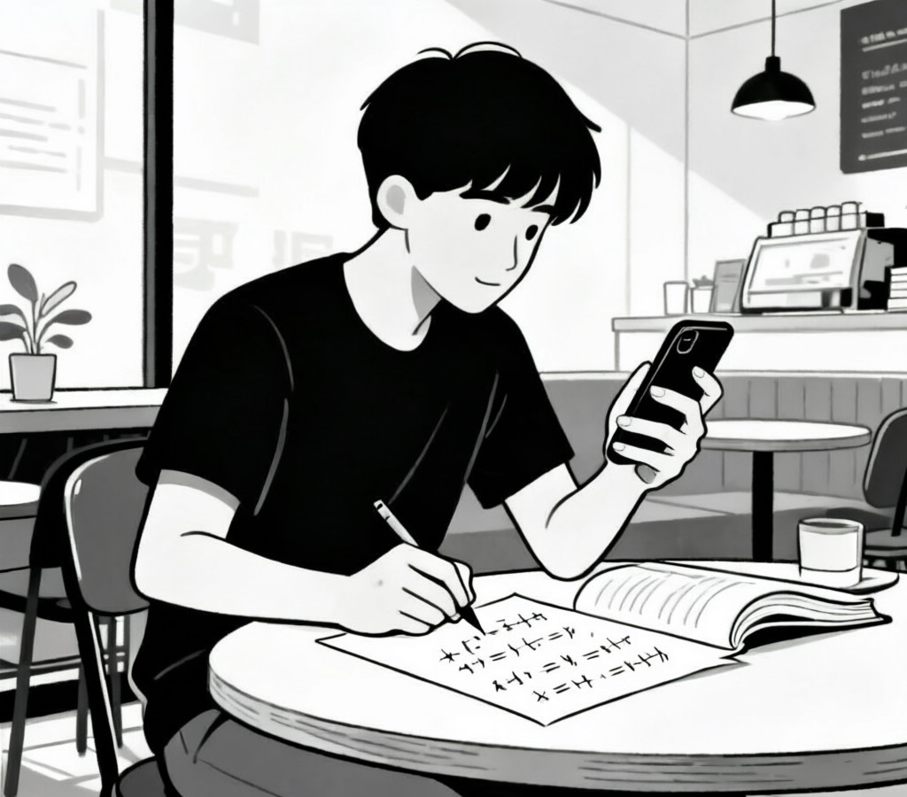 一部手机和草稿纸,随时随地学习